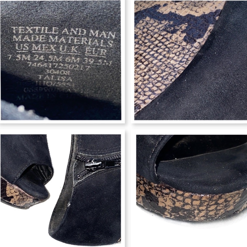 Attention Black Python Snakeskin Wedge 7.5 - image 6